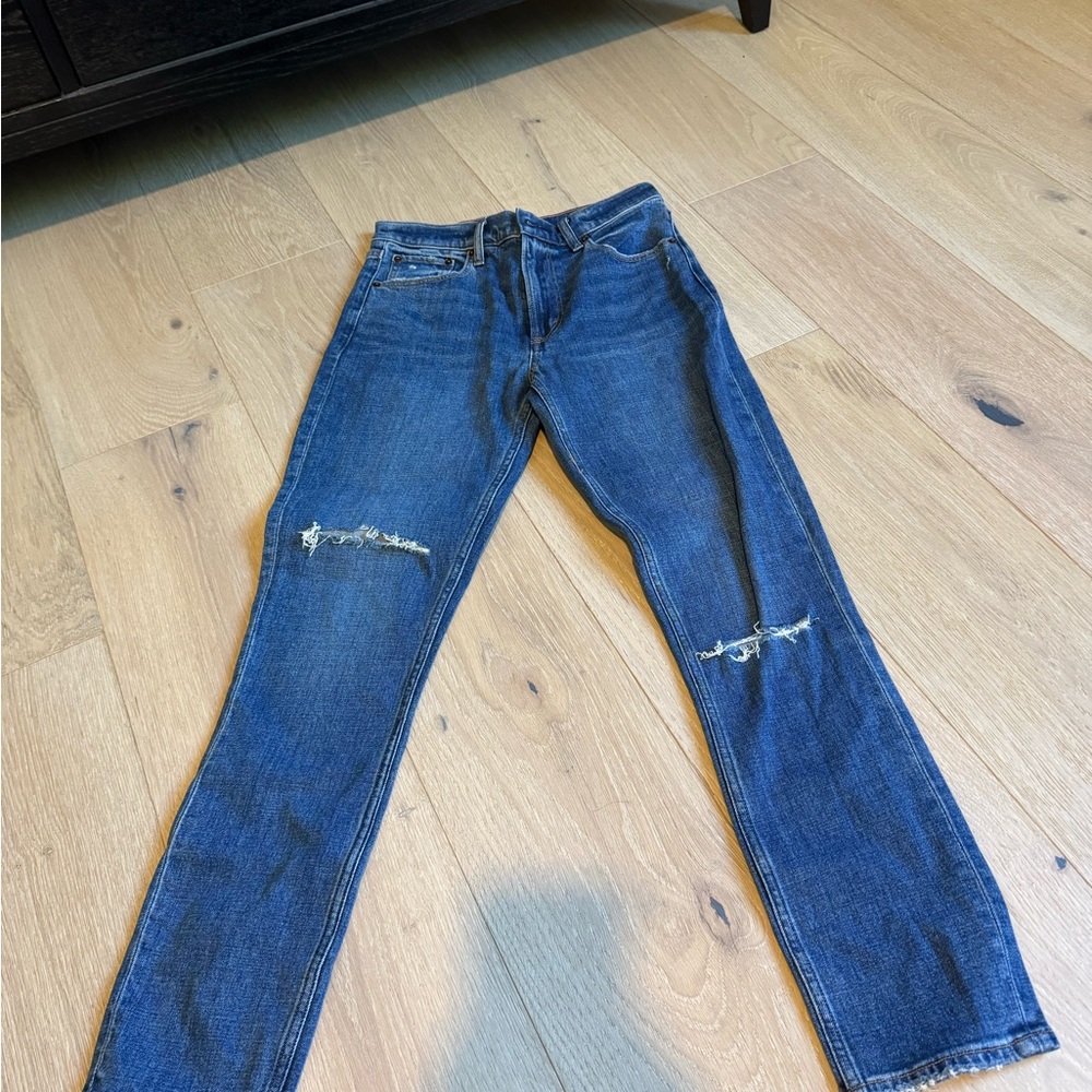 Abercrombie & Fitch Dark Blue Distressed Skinny Jeans